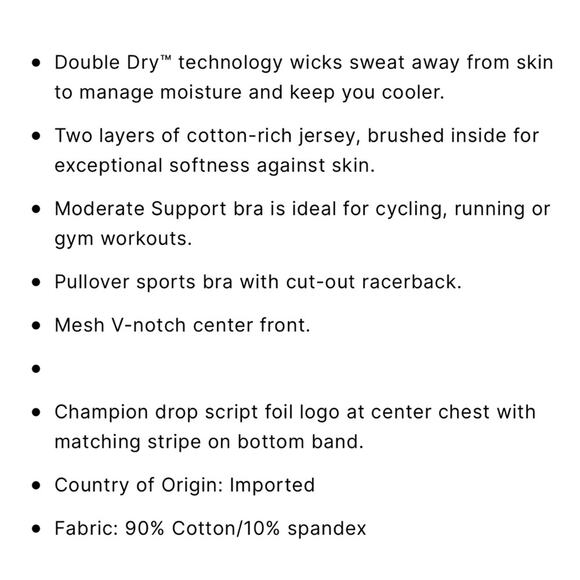 Champion Sports Bra. NWT Black/ Metallic Gold Cotton Unpadded Womens Size Large - Picture 5 of 5